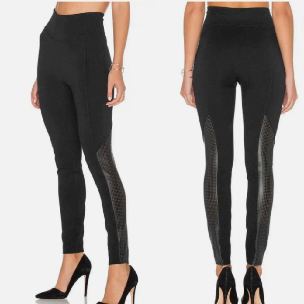 NWOT - SPANX - Black - Perforated Faux Leather - Size Small